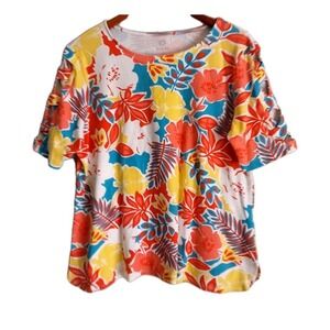 Ruby Rd Top women's size L Floral Shirt